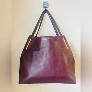 Vince Camuto Burgandy Pebble Leather Purse Lk New